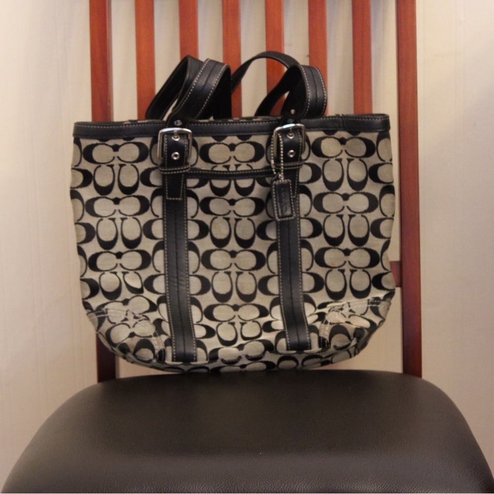 Gray Coach tote
